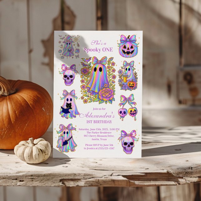 Iridescent Coquette Spooky ONE Halloween Einladung (Von Creator hochgeladen)