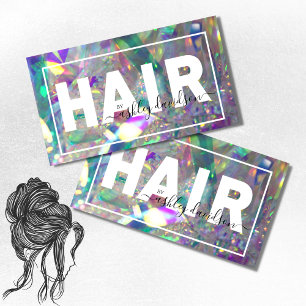 Iridescent Crystal   Hair Stylist Business Cards Visitenkarte