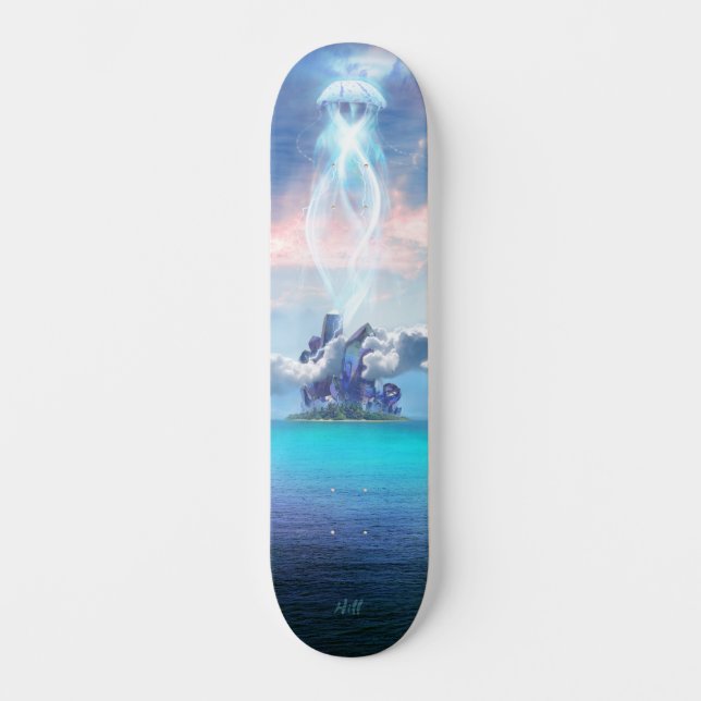 Iridescent Crystal Island Energy Station Jelly UFO Skateboard (Vorderseite)