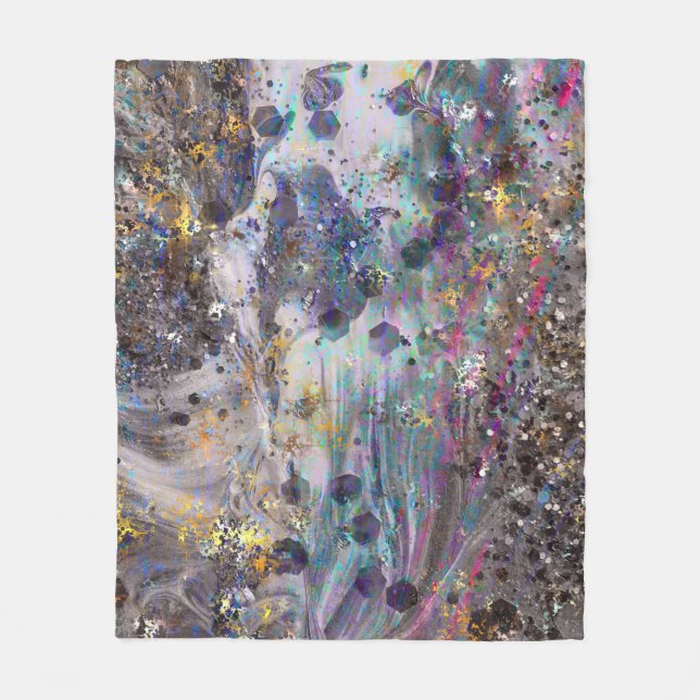 Iridescent Crystal Marble Galaxy Fleece Blanket (Vorderseite)