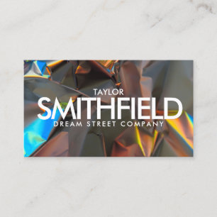 Iridescent Foil Holographic Modern Visitenkarte