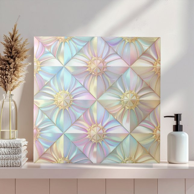 Iridescent Geometric Floral Star Pattern ID1176 Fliese (Von Creator hochgeladen)