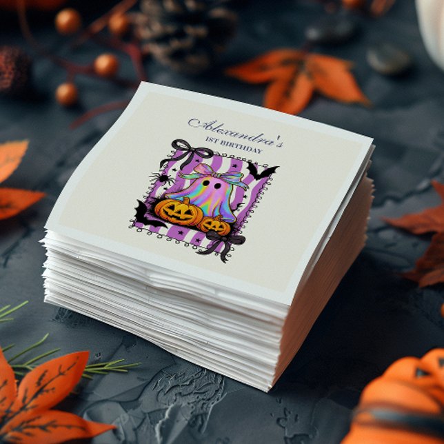 Iridescent Ghost Coquette Bow Spooky One Serviette (Von Creator hochgeladen)