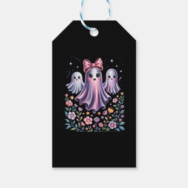 Iridescent Ghost Girl Halloween Geschenkanhänger (Vorderseite)