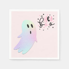 Iridescent Ghost Hey Boo Pastel Halloween Geburtst Serviette