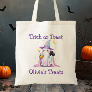 Iridescent Ghost Trick oder Treat Bag Tragetasche