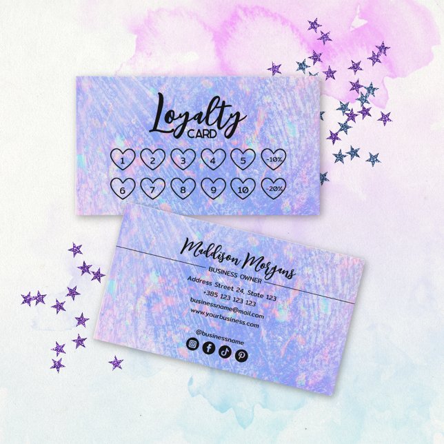 Iridescent Girl Modern Niedlich Loyalty Card Treuekarte (Von Creator hochgeladen)