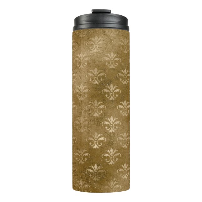 Iridescent Gold Damask Thermosbecher (Vorderseite)