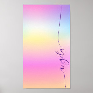 Iridescent Gradient Glam Name Telefon-Hintergrundb Poster