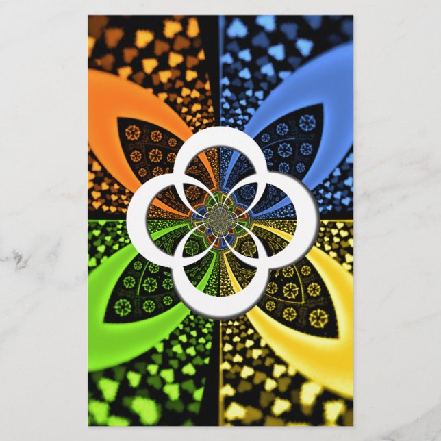 Iridescent Hearts Seamless Polka Dot Abstrakt Art Briefpapier (Vorderseite)