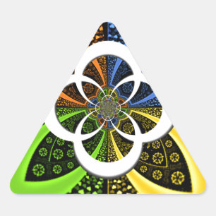 Iridescent Hearts Seamless Polka Dot Abstrakt Art Dreieckiger Aufkleber