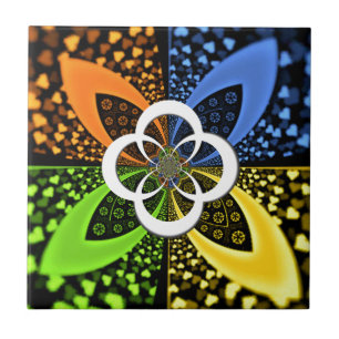 Iridescent Hearts Seamless Polka Dot Abstrakt Art Fliese