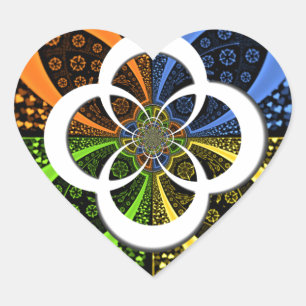 Iridescent Hearts Seamless Polka Dot Abstrakt Art Herz-Aufkleber