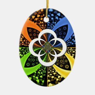 Iridescent Hearts Seamless Polka Dot Abstrakt Art Keramikornament