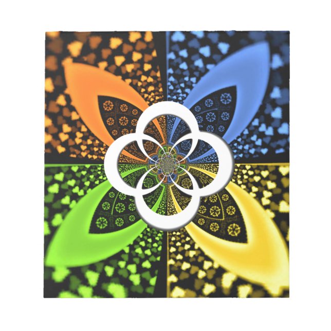 Iridescent Hearts Seamless Polka Dot Abstrakt Art Notizblock (Vorderseite)