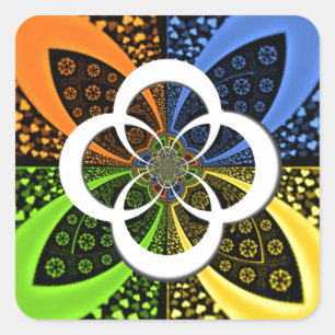 Iridescent Hearts Seamless Polka Dot Abstrakt Art Quadratischer Aufkleber