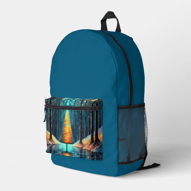 Iridescent Holiday Dream 🎄 glühenden Weihnachtsba Bedruckter Rucksack (Rückseitige Ecke Rechts)