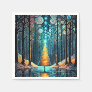 Iridescent Holiday Dream 🎄 glühenden Weihnachtsba Serviette