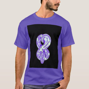 Iridescent Holographic Abbildung 8 Snake Graphic T-Shirt