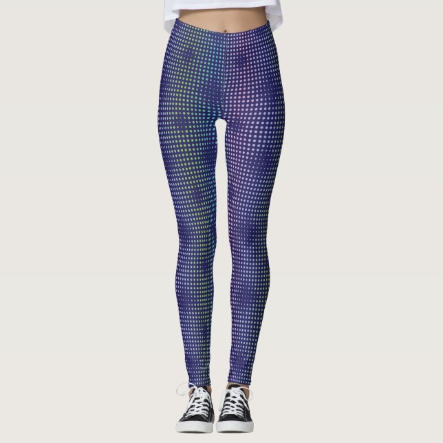 Iridescent Holographic Dots Pattern Leggings (Vorderseite)