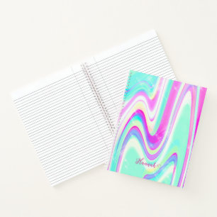 Iridescent Holographic Liquid Swirl Notizbuch