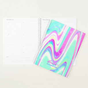 Iridescent Holographic Liquid Swirl Planer