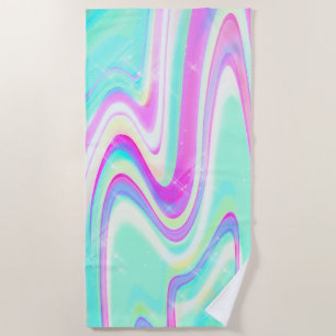 Iridescent Holographic Liquid Swirl Strandtuch