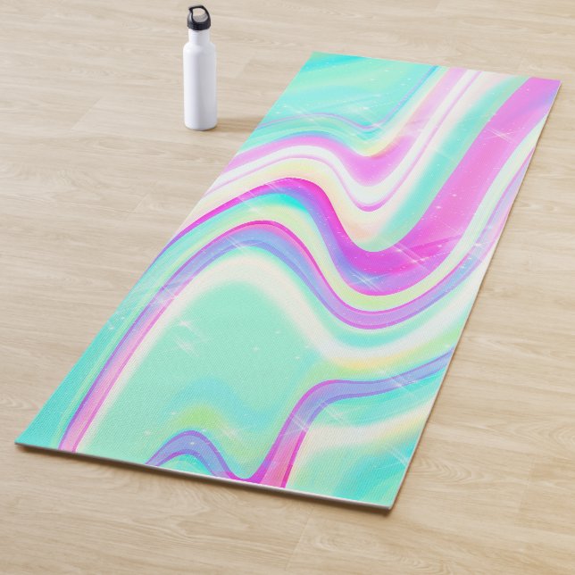 Iridescent Holographic Liquid Swirl Yogamatte (Beispiel)