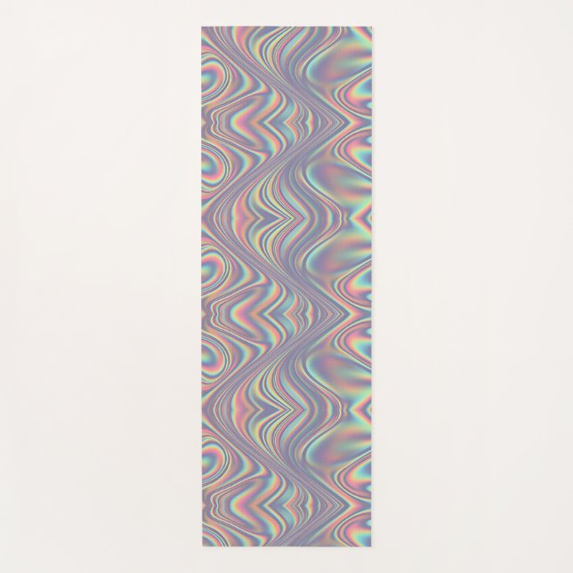Iridescent Holographic Swirl Texture Yogamatte (Vorderseite)