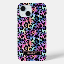 Iridescent Leopard Print Monogrammed Case-Mate iPhone Hülle