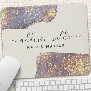 Iridescent Lila Gold Glam Glitzer Mousepad