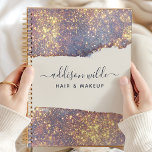 Iridescent Lila Gold Glam Glitzer Planer<br><div class="desc">Shine hell mit diesem glänzenden lila und goldenen Glitzer Design. Dieser Planer ist perfekt für Geschäftsfrauen,  Haarstylisten und Make-up-Künstler geeignet und verbindet Luxus mit Praxisnähe. Das glitzernde irideszierende Kunstwerk verleiht Ihrer täglichen Arbeit eine Touch von Eleganz. Ideal für diejenigen,  die Liebe stilvolle und zeitgenössische Planer.</div>