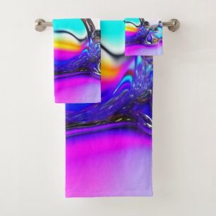Iridescent Liquid Badhandtuch Set
