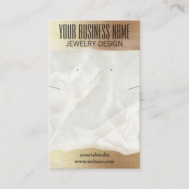 Iridescent Marble DIY Earring Necklace Holder Visitenkarte (Vorderseite)