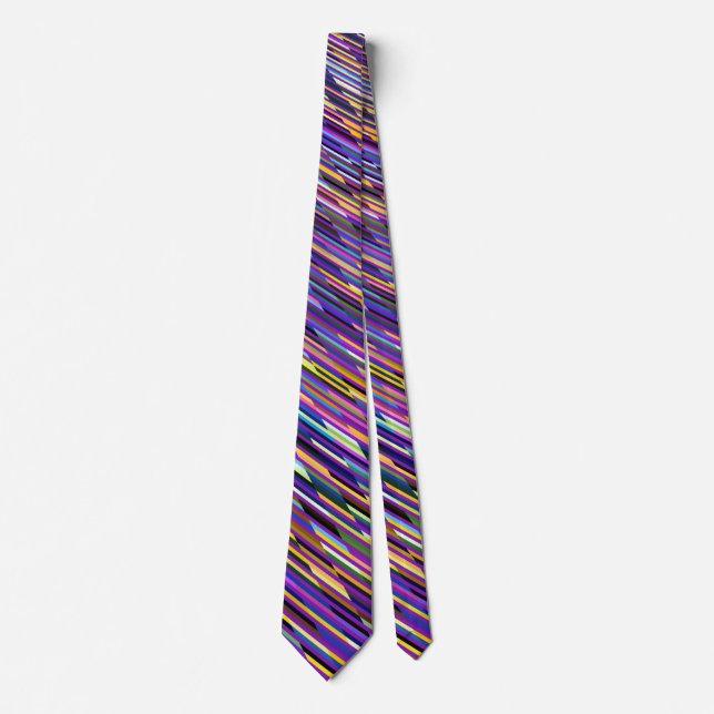 Iridescent mehrfarbige Streifen Neck Tie Krawatte (Vorderseite)