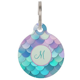 Iridescent Mermaid Scales Personalisiert Haustiermarke