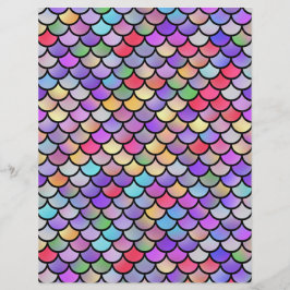 Iridescent Mermaid Scales Scrapbook Paper