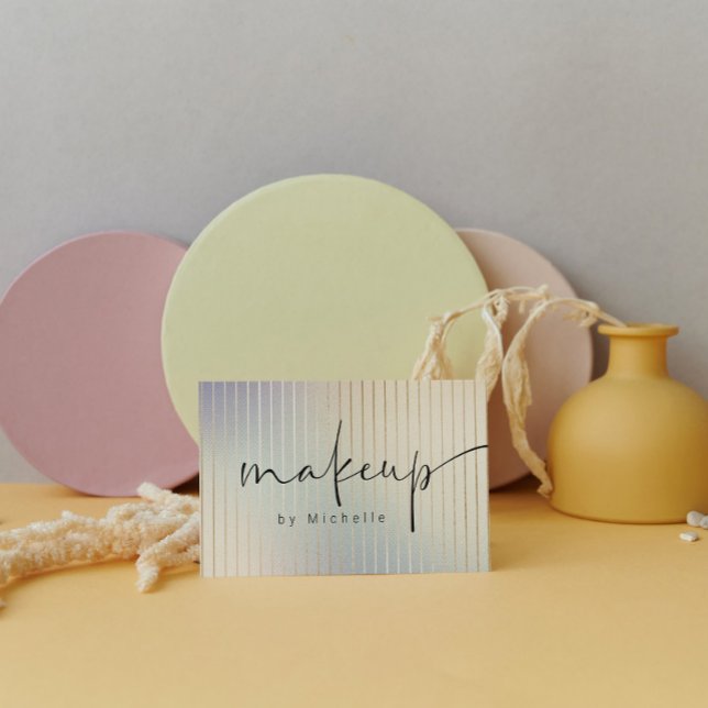 Iridescent Modern Makeup Artist Visitenkarte (Von Creator hochgeladen)