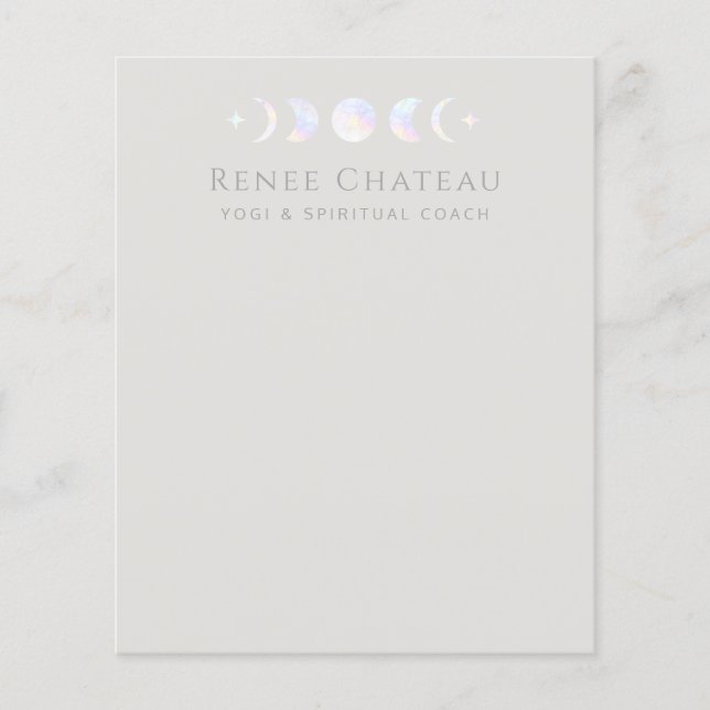 Iridescent Moon Phase Yoga Spiritueller Coach Flyer (Vorne)