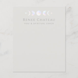 Iridescent Moon Phase Yoga Spiritueller Coach Flyer