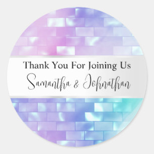 Iridescent Mutter Perle Disco Ball vielen Dank Runder Aufkleber