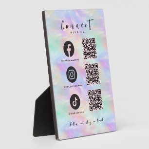 Iridescent Opal Facebook Instagram Tiktok QR Code Fotoplatte