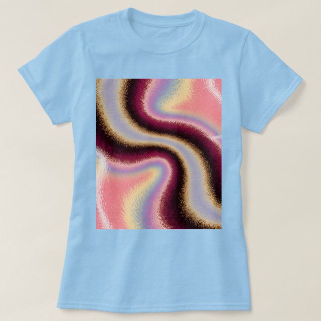 Iridescent Pastellfarben Gold Pink Blue T - Shirt (Design vorne)