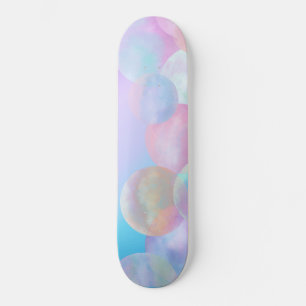 Iridescent Pearl Rainbow Bubbles Skateboard