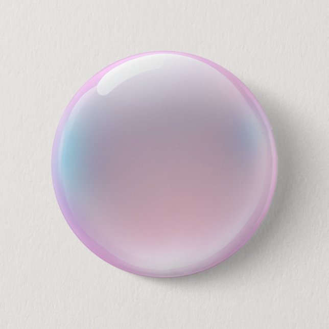 Iridescent Pink Bubble Emoji Button (Vorderseite)