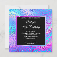 Iridescent Rainbow Ombre Leopard Foil Geburtstag