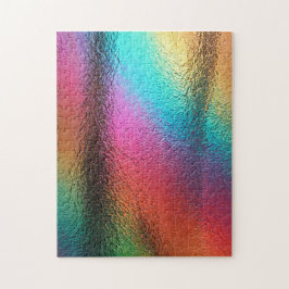 Iridescent Rippled Rainbow Glass Texture Puzzle
