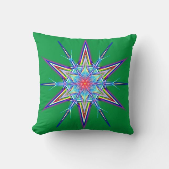 Iridescent schimmerende Snowflake Star Throw Kisse Kissen (Vorderseite)