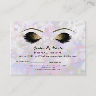Iridescent Shimmer Lashes Empfehlungskarte