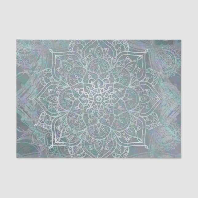 Iridescent Shimmer Mandala Boho Chic Seidenpapier (Vorderseite)